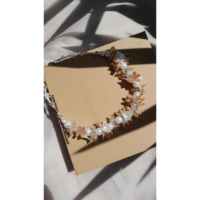 PREMIUM CRYSTAL BEADS Salem Flowers Kalung Manik Kristal Kalung Hijab Non Hijab