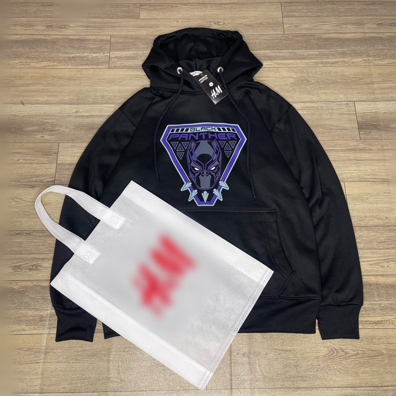 HOODIE JAKET BLACK PANTHER TRIANGLE FULLTAG BONUS TAS