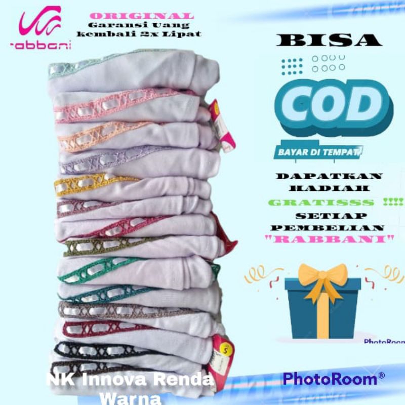 Rabbani Kerudung instan Innova putih Renda warna hijab sekolah Rabbani ori