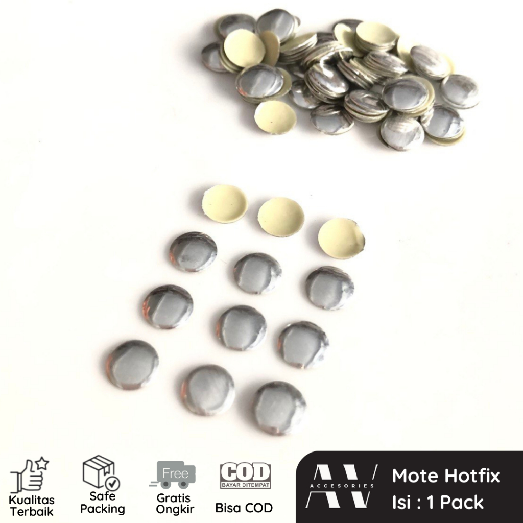 AVACC Payet Mote Kaleng Bulat Press Gosok Tempel Aksesoris Gaun HIjab Kaos Hotfix Murah
