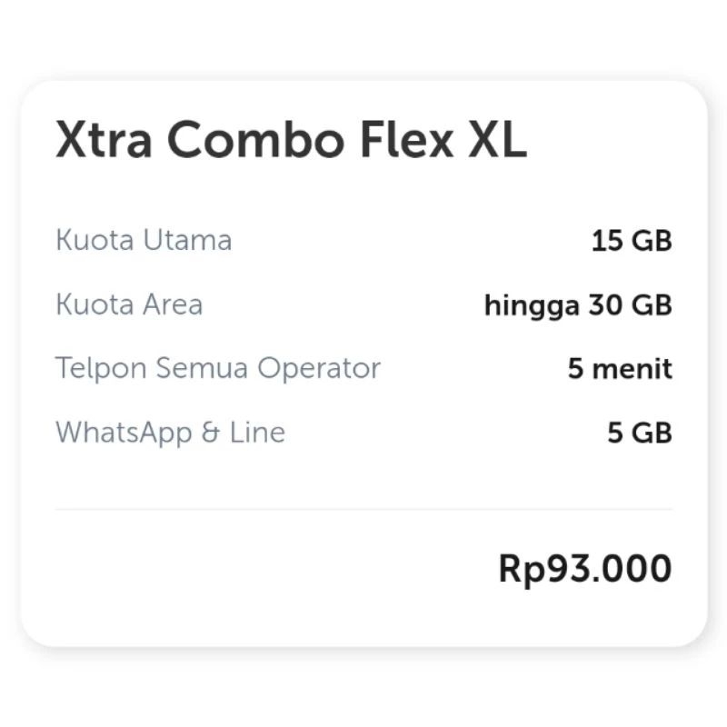 PAKET XL DATA EXTRA COMBO FLEX XL TERMURAH