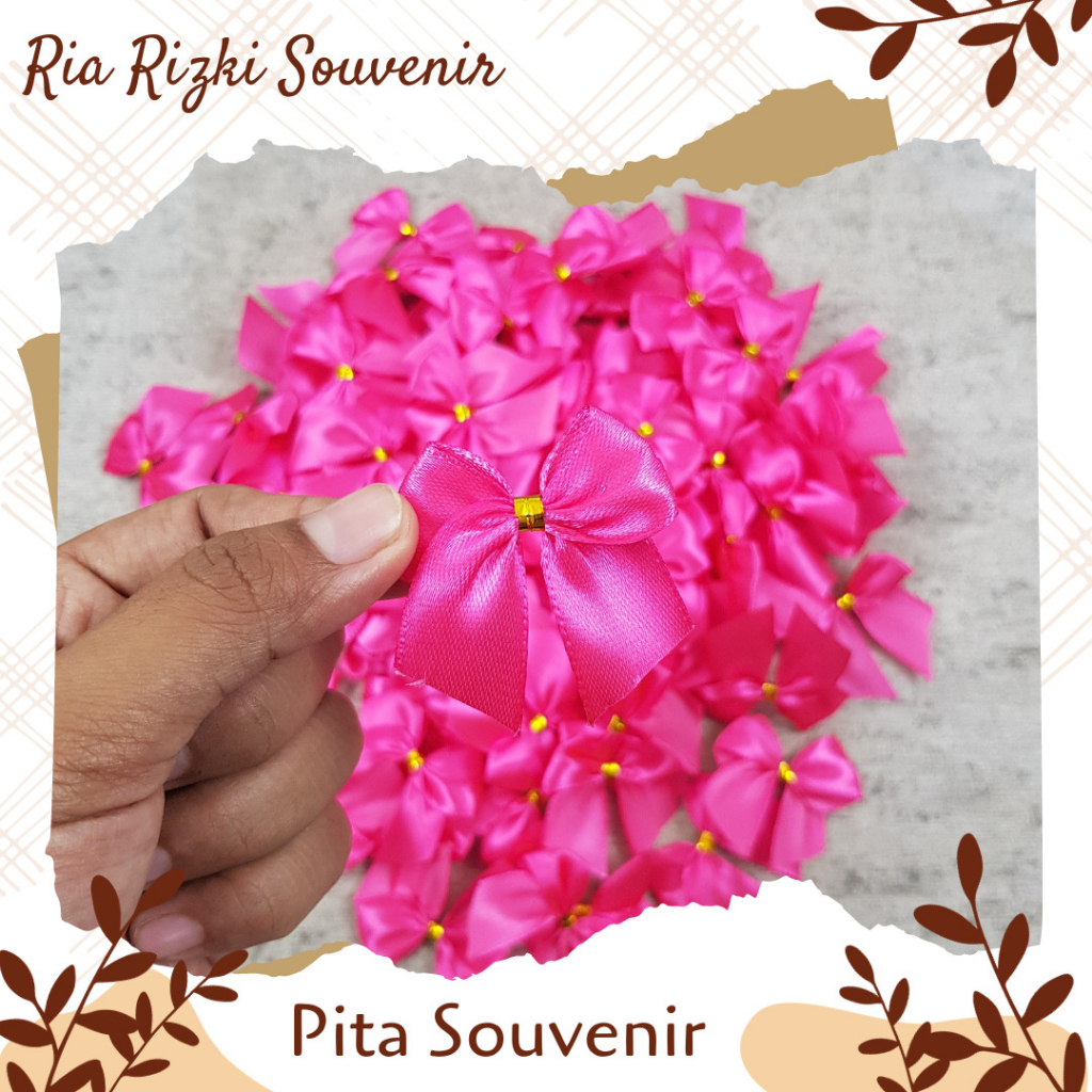 

Pita Souvernir Tempel Siap Pakai/Aplikasi Pita Satin/Pita Satin 2cm/100 pcs