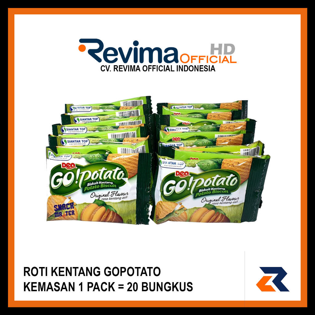 

Roti GOPOTATO Kemasan 1 Pack isi 20 bungkus