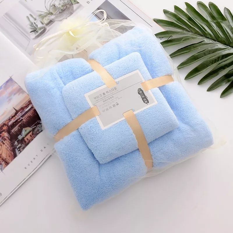 HANDUK SET 2IN1 HANDUK MANDI IMPORT DAN WAJAH COTTON TOWEL IMPORT