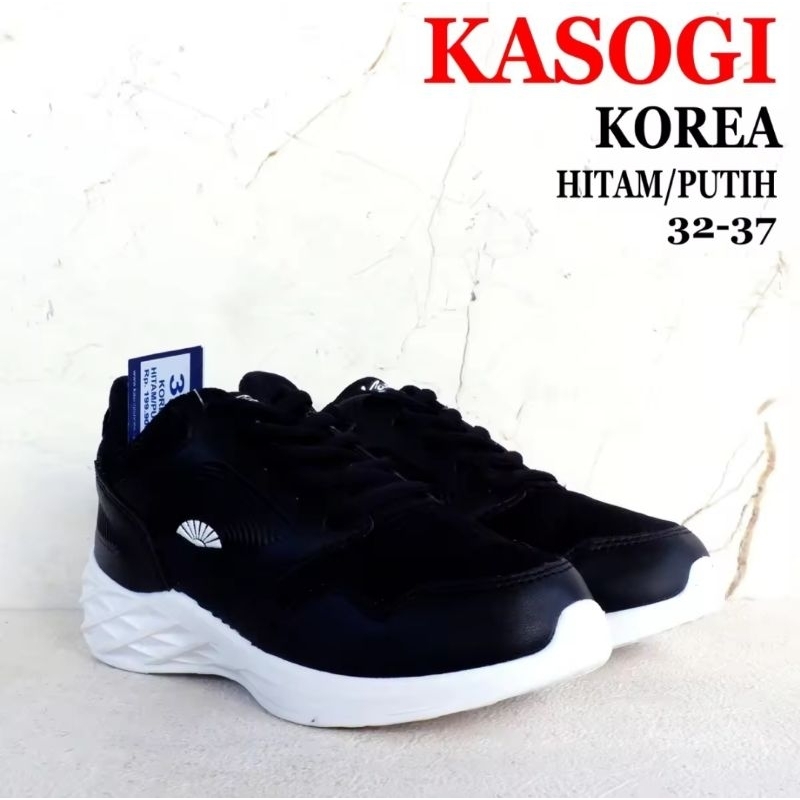 Sepatu KASOGI KOREA Size 32-37 - Sepatu Sekolah Anak Laki-laki - Sepatu Sekolah Anak Perempuan
