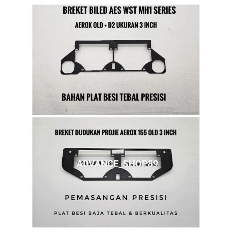 Breket dudukan lampu projie Aerox 155 old 3inch + D2 biled AES WST UPS max vahid R2 E4