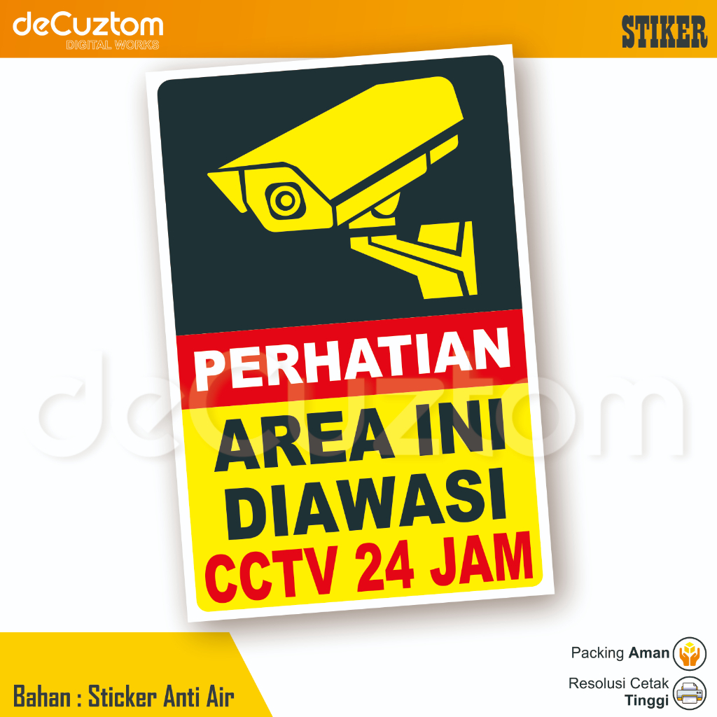 

Stiker Pantauan CCTV 24 Jam / Sticker CCTV 24 Jam / Stiker Label CCTV Besar Kecil deCuztom