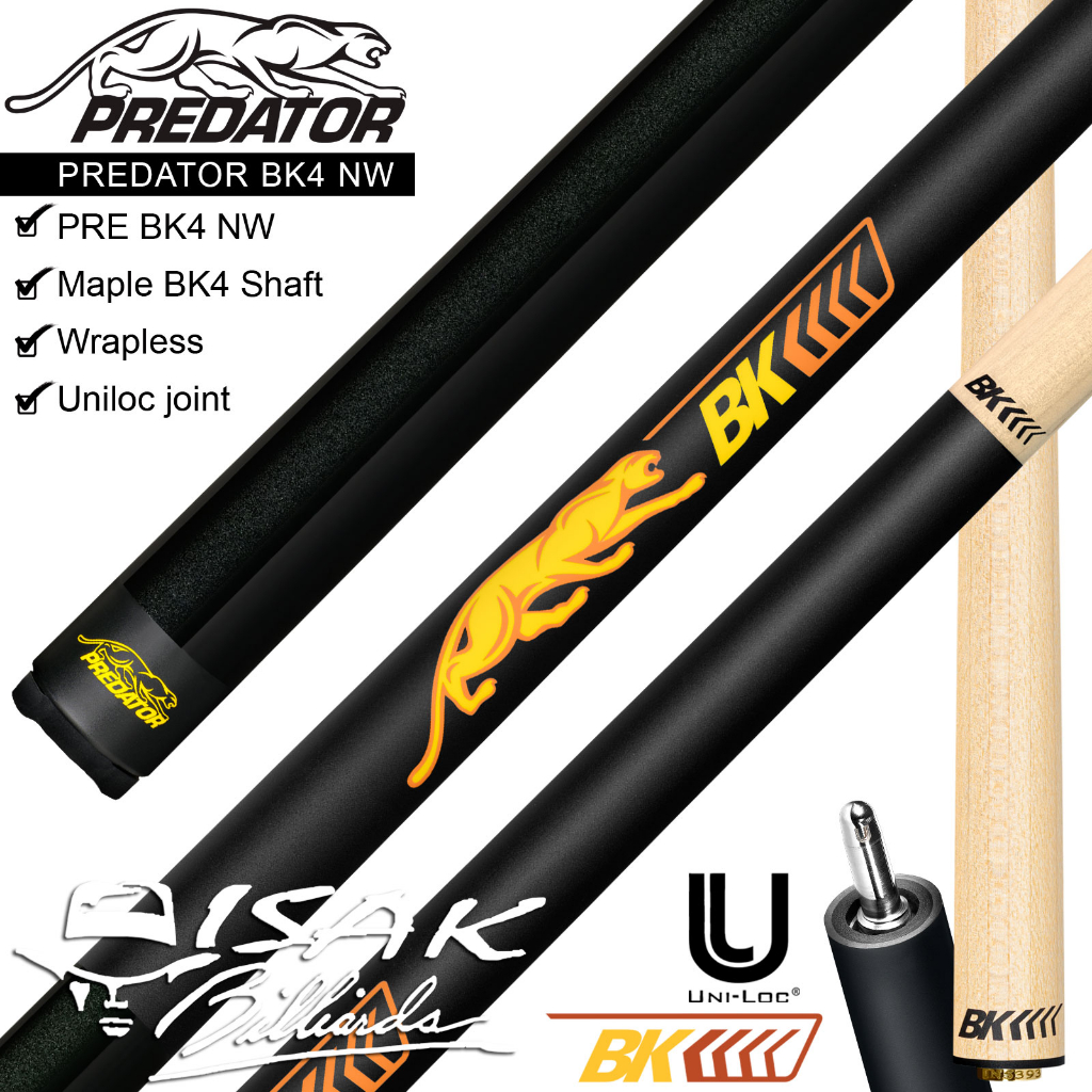 Predator BK4NW Break Cue - No Wrap - Billiard Stick USA Biliar Uniloc