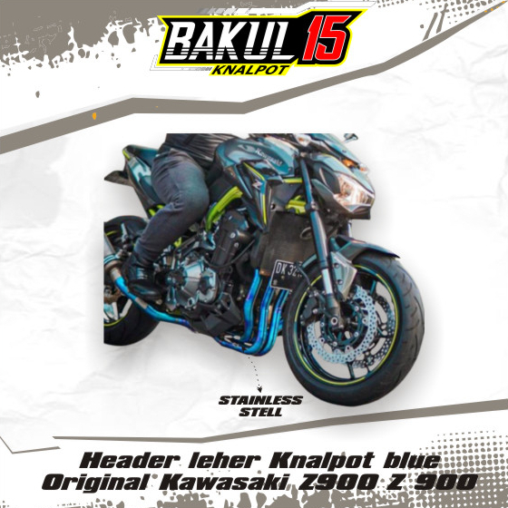 Header leher Knalpot blue Kawasaki Z900 Z 900