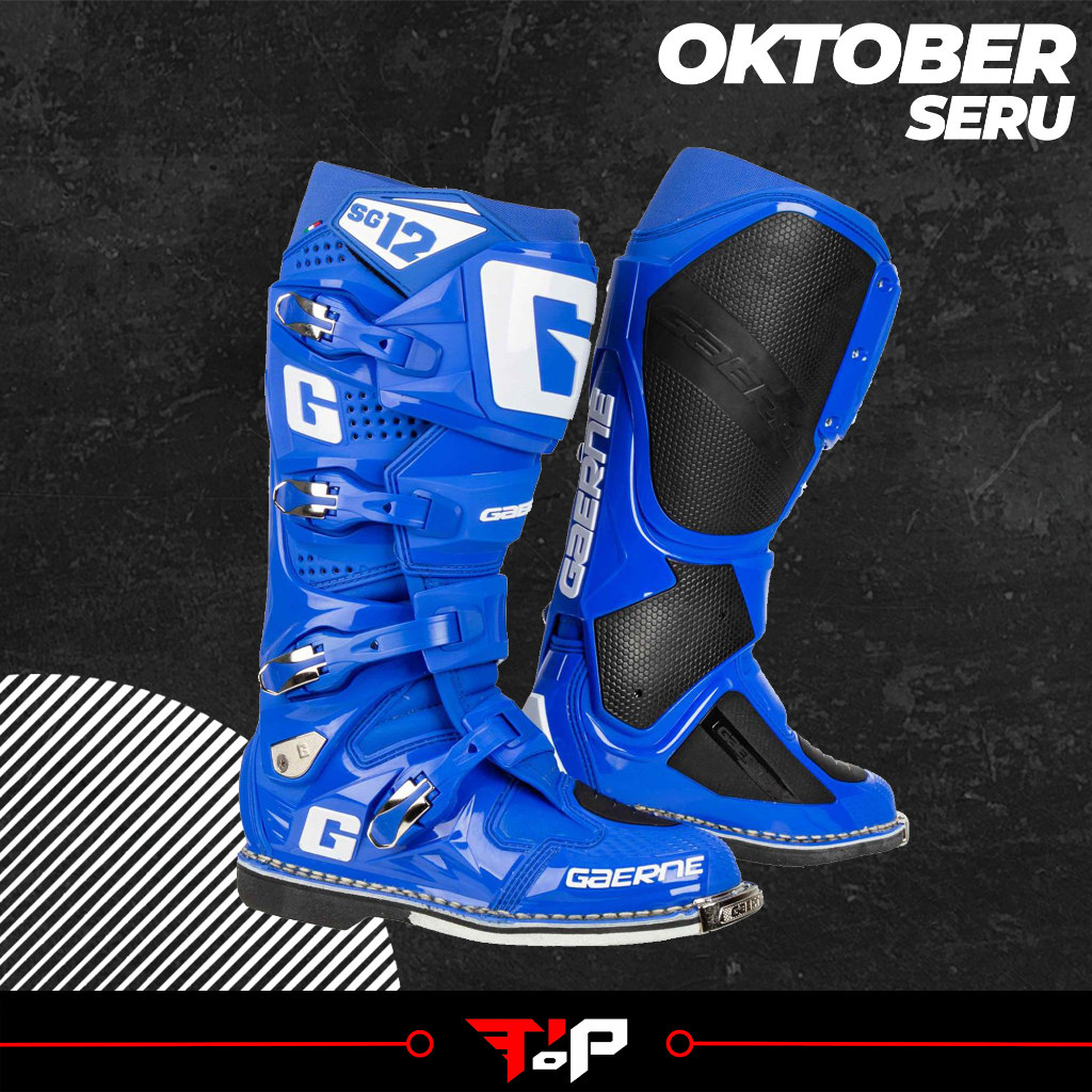 (2021)GAERNE BOOTS SG12 SOLID BLUE SEPATU TRAIL MOTOCROSS
