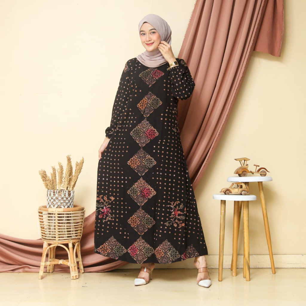 Merapi Batik - Busana Wanita Gamis Muslimah batik ,Batik cap , Batik Pekalongan  VarianTerbaru Rayon super-MOTIF 05