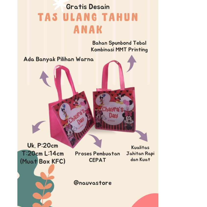 

Tas Ulang Tahun Anak Custom Murah