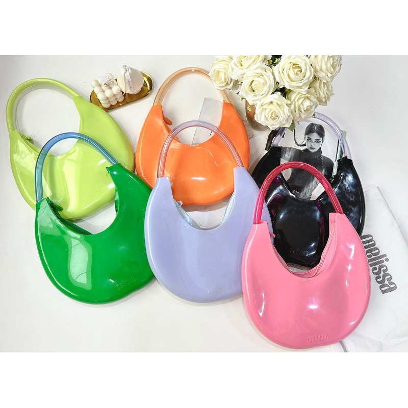 Melissa PVC Moon Bag, Tas PVC, Shoulder Bag Wanita