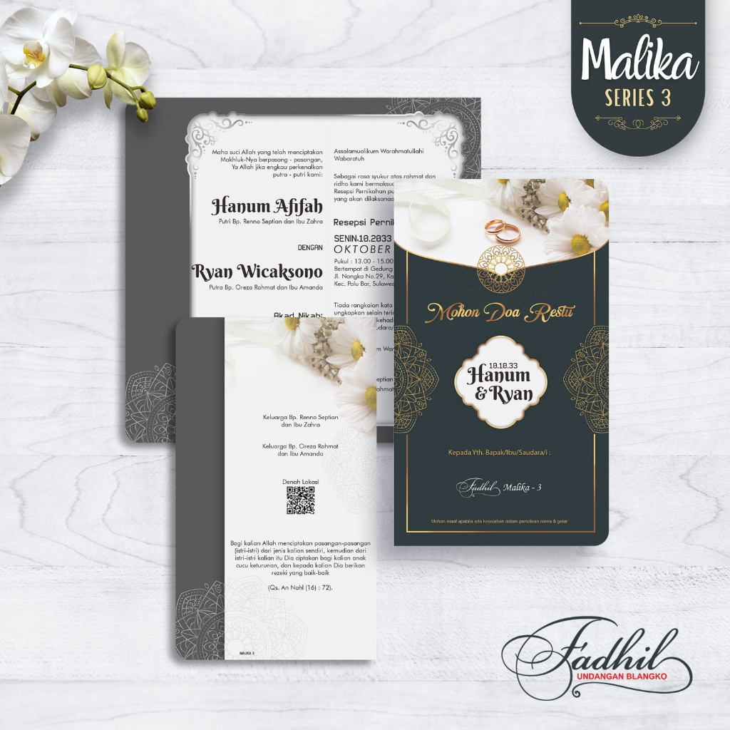 Kertas Blangko Undangan Fadhil Malika 3 Murah