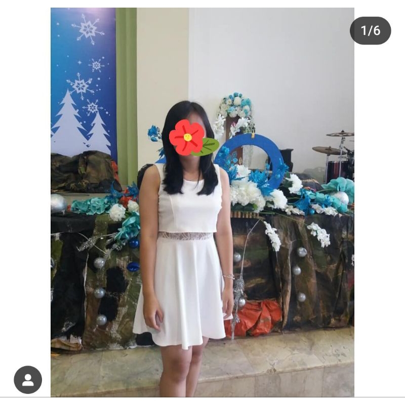 PRELOVED dress putih 01 C dress pesta