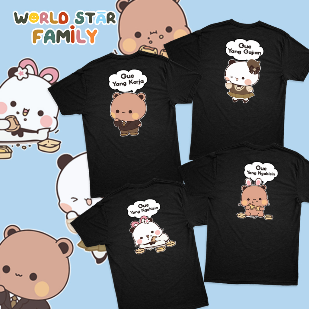 Kaos Couple Pasangan Keluarga Pacar Terbaru Model Tangan Pendek Desain Pentol Gue Yang Belanja Gue Y