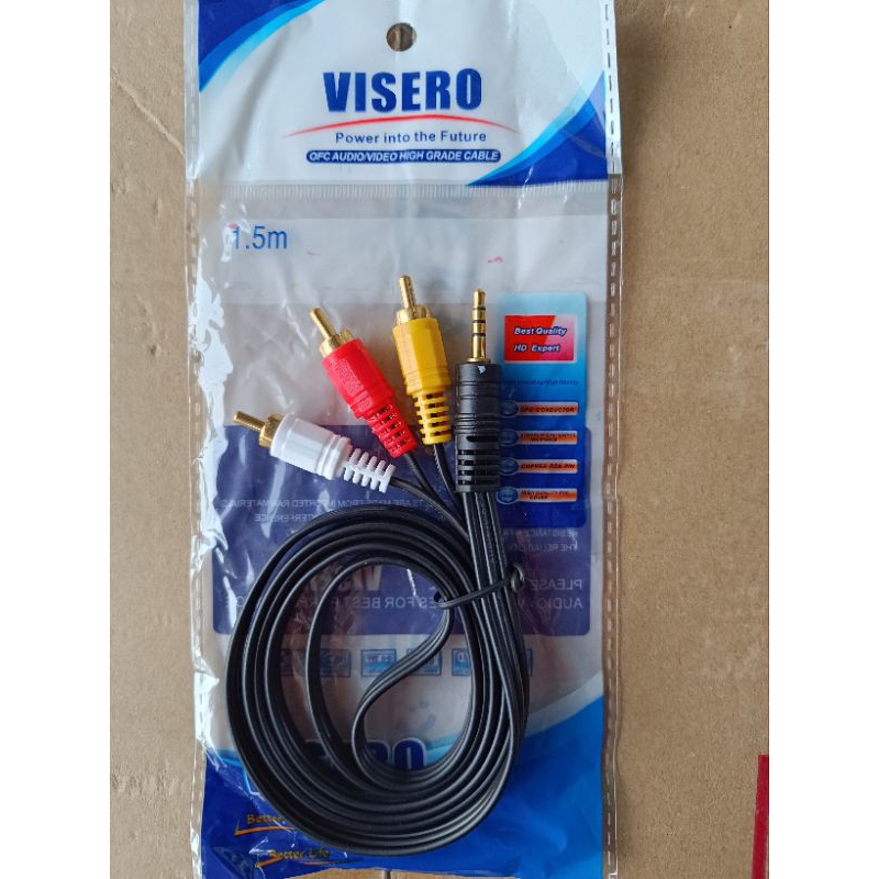 Kabel RCA 3ke1 Hitam 1,5Meter/Kabel Audio RCA 3in1