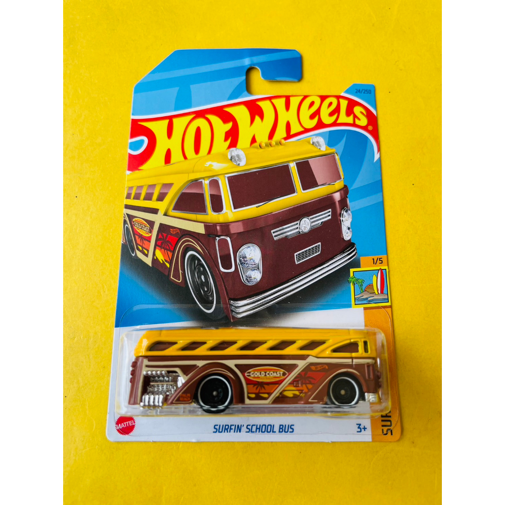 HOT WHEELS HOTWHEELS SURFIN SCHOOL BUS KUNING SURF'S UP LOT A 2023 DIECAST MINIATUR MOBIL MAINAN MOB