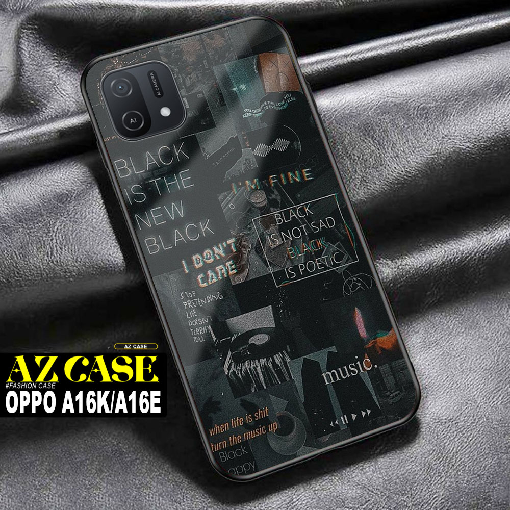 Case Oppo A16K A16E - Casing Hp Oppo A16K A16E - ( Aesthetic Black ) - Case Hp - Casing Hp - Softcas