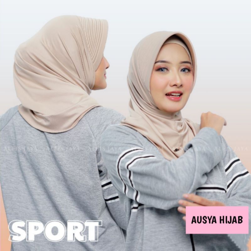 Hijab Sporty Instan / jilbab bergo sport pet besar / jilbab anak sekolah Ukuran S Jersey Spandek Pre
