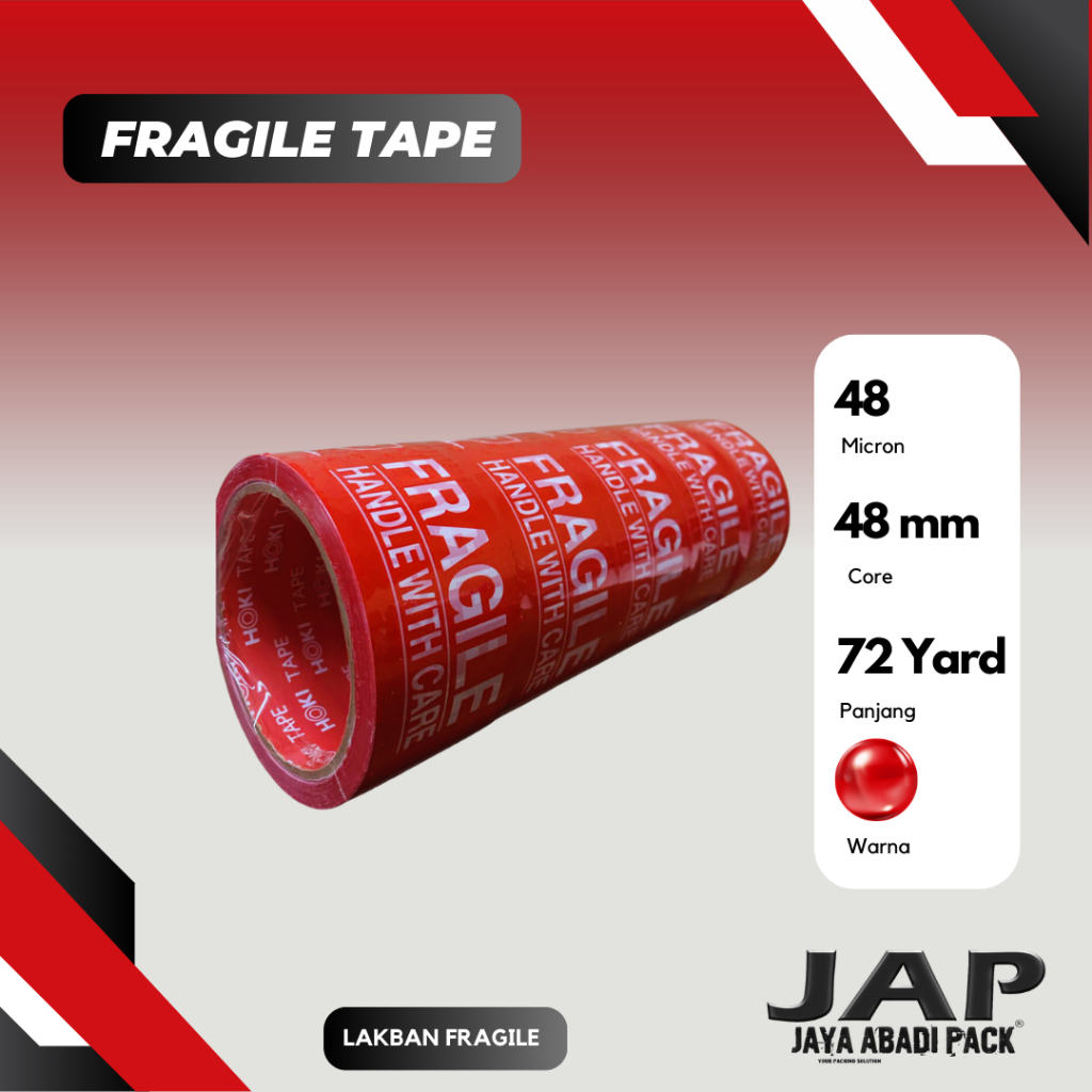 

1 Dus Lakban Fragile 48mmx45M - Jangan Dibanting ( 1 Dus = 72 Roll )