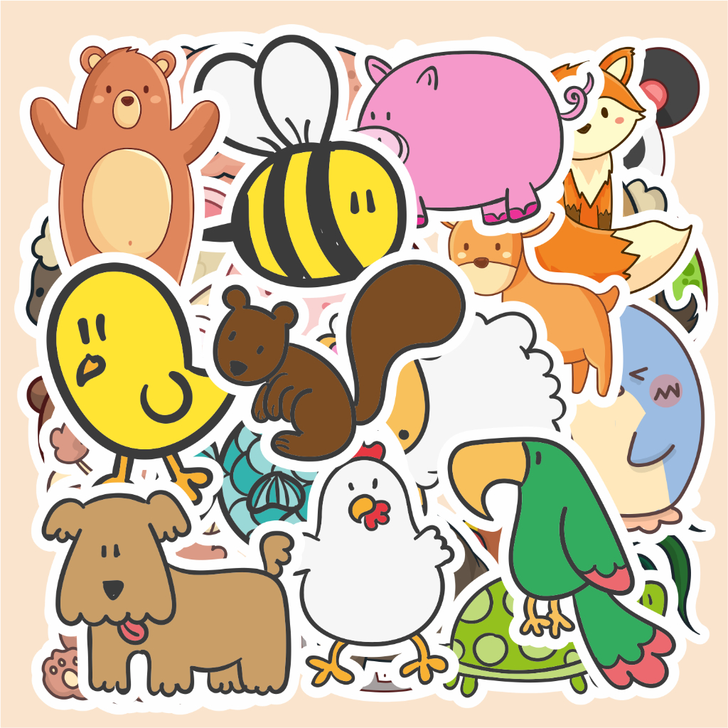 

( 20 pcs )murah stiker label tema KAWAII ANIMAL