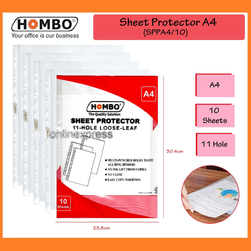 

Plastik pp pocket / sheet protector A4 Hombo (10 sheet)