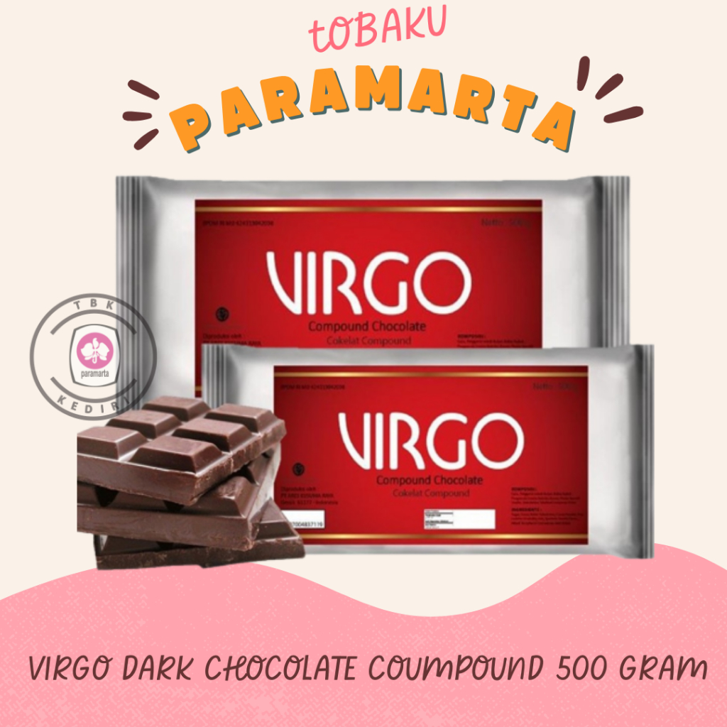 

CHOCOLATE COMPOUND VIRGO DARK COKLAT 500 GRAM / COKLAT COMPOUND DARK COKLAT