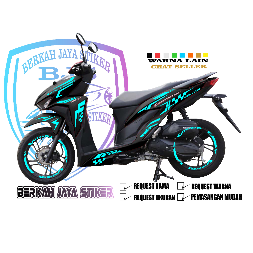 Cutting Sticker - Aksesoris Motor Stiker Honda Vario 125 & 150 New Terbaru 2019 2020 2021 Free Velg 