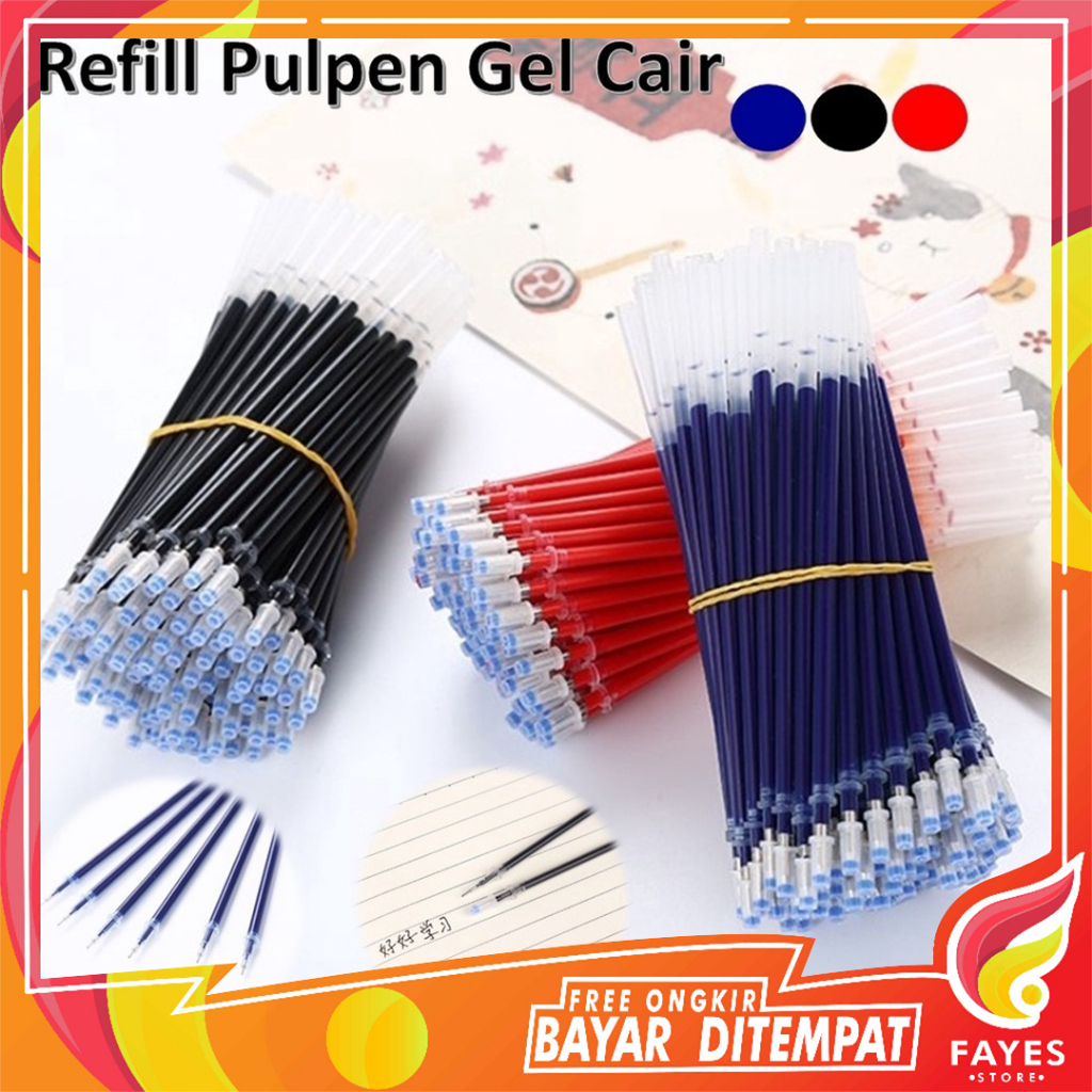 

FAYES COD Refiil Pena Gel Tinta Cair / Isi Ulang Tinta Pulpen Warna Pen Gel Reffil 0.5 MM U59/P17