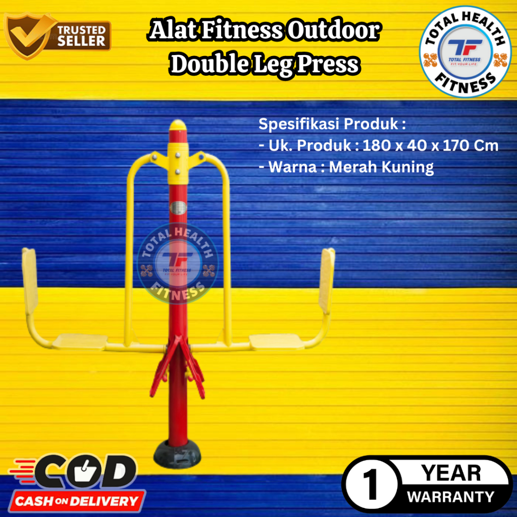 Alat Fitness Outdoor Double Leg Press Total Fitness - Alat Olahraga Out Door - Alat Gym Fitness Taman - Alat Olahraga Outdoor