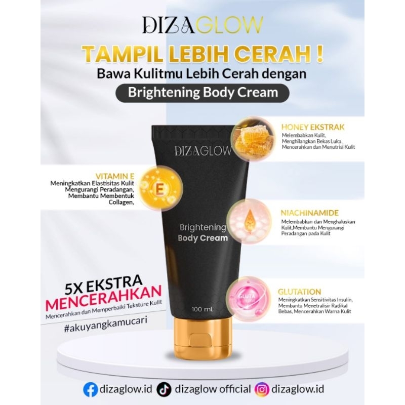 Dizaglow Whitening Bodycream Bodyserum Hand Body Bodi Lotion losen Pencerah