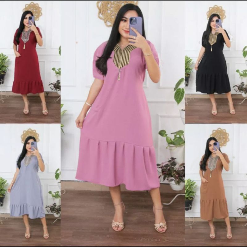 Daster Renda Sultan Cringkle Airflow Busui Jumbo / Daster Cringkel Airflow Premium