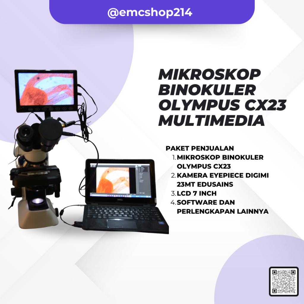 Mikroskop Binokuler Olympus CX23 Multimedia - Digimi 23MT Edusains
