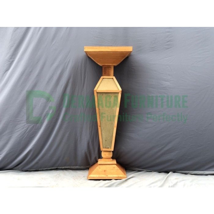 VAS PRISMA KAYU MAHONI CERMIN DEKORASI PELAMINAN TERMURAH KARYA MEBEL JATI FURNITURE JEPARA