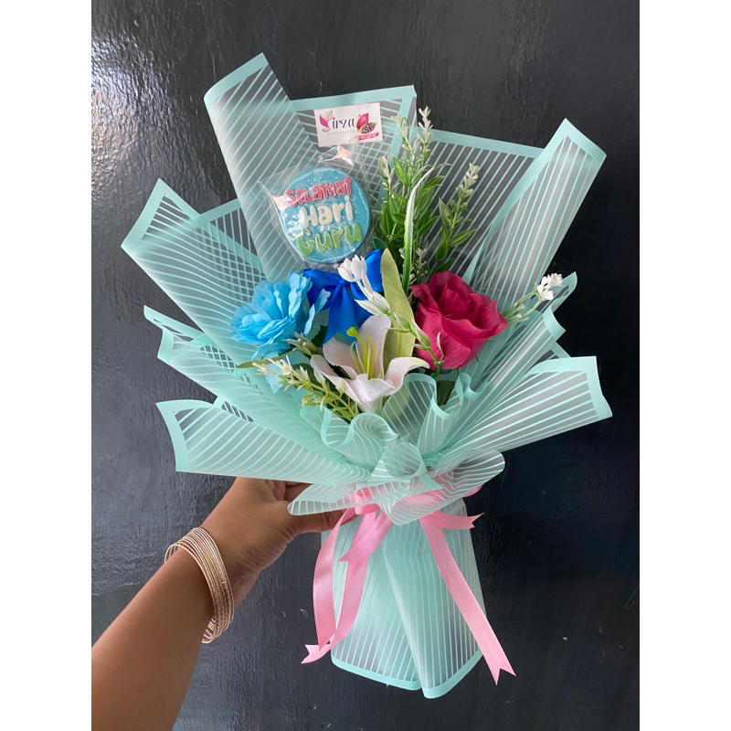 

buket bunga mix loli ucapan selamat hari guru