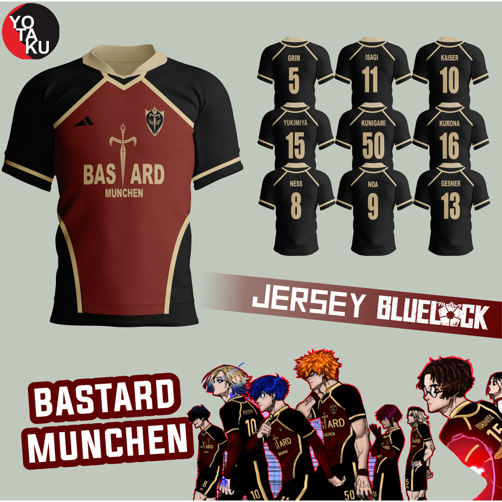 Jersey Anime Cosplay Blue Lock Kaiser Bastard Munchen Seri 1 Isagi Kaiser YOTACOS