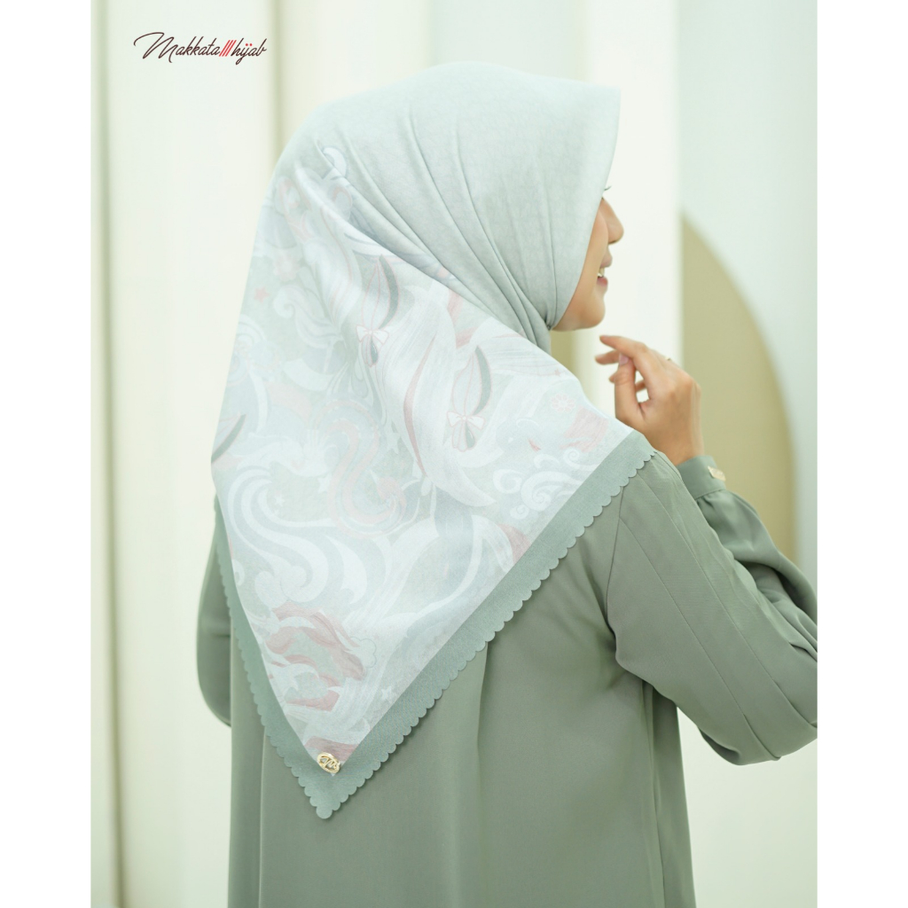 Khalisa Scarf Motif Hijab Kerudung Jilbab Segi Empat Voal Motif Laser Cut Premium | Makkata Hijab