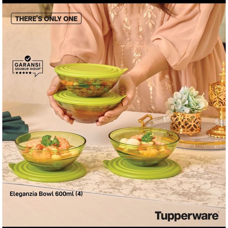 Eleganzia bowl tupperware 600 ml / mangkuk kristal tupperware