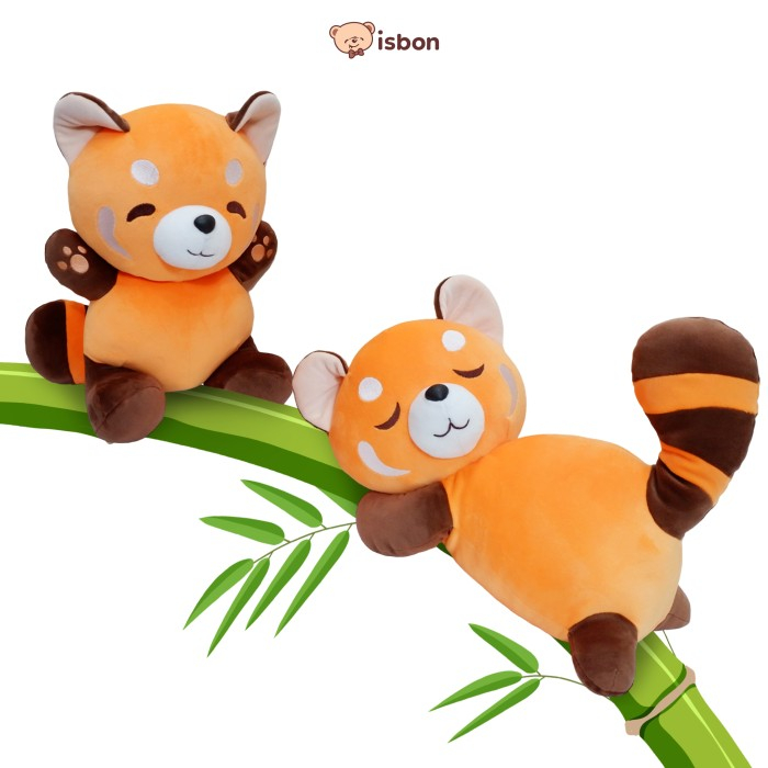 ISTANA BONEKA Red Panda Duduk dan Tidur Lucu Halus Premium - Sit Red Panda