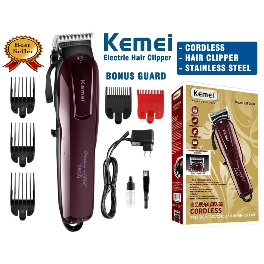 KEMEI KM 2600 ALAT MESIN CUKUR POTONG RAMBUT - WIRELESS HAIR CLIPPER