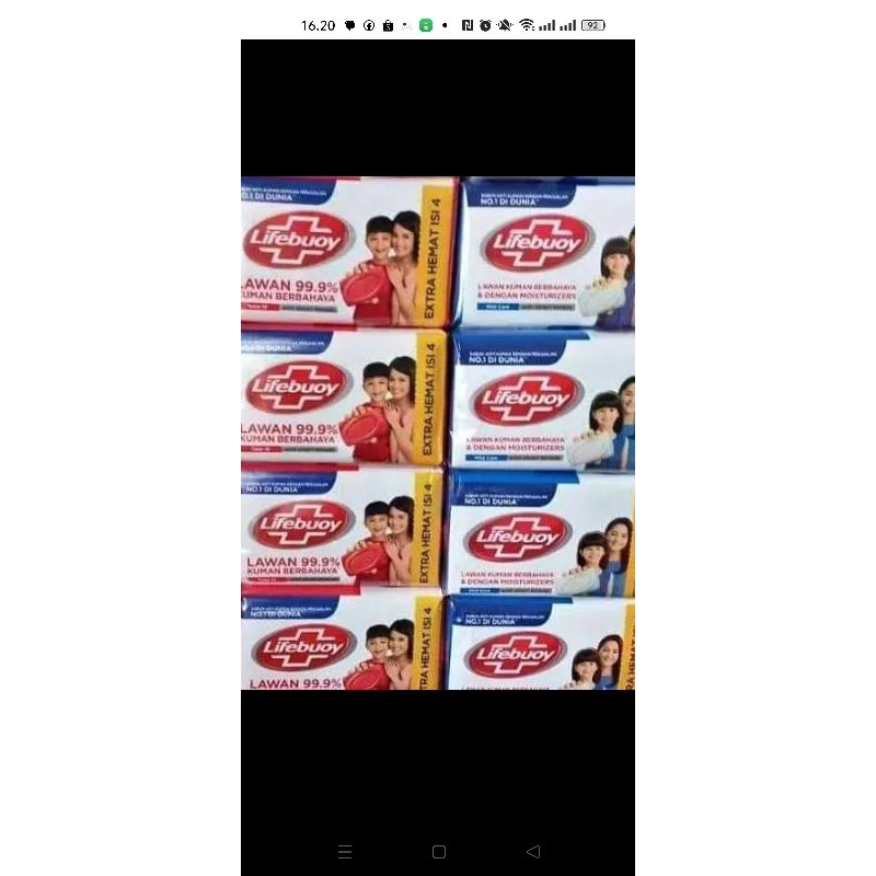 paket 4 sabun mandi Lifebuoy batang 60 g