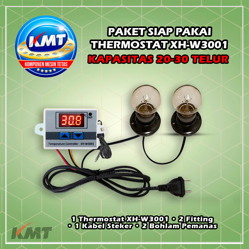 Paket Lengkap Thermostat Digital TDXH untuk Mesin Penetas Telur dengan Bohlam Pemanas dan Aksesori S