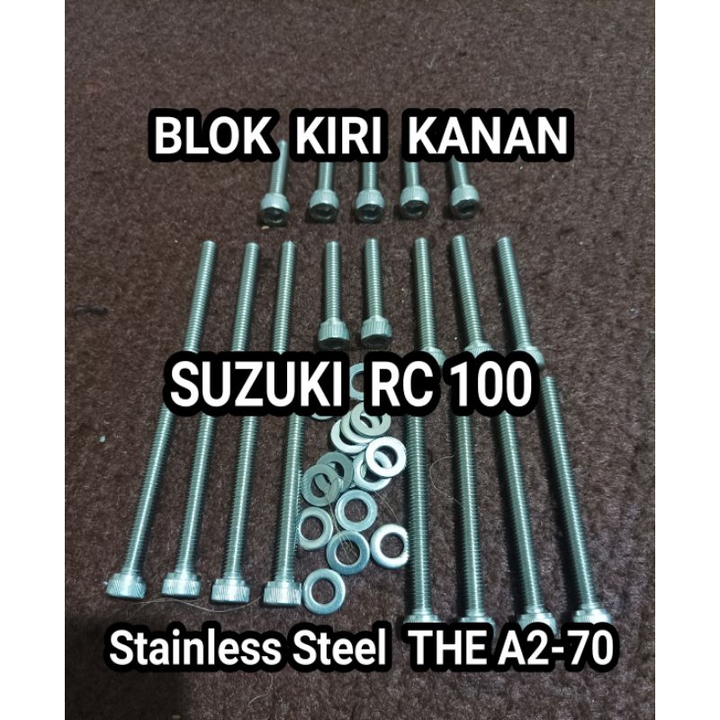 Baut Blok Bak Mesin Set Rc 100 Rc100 Stainless