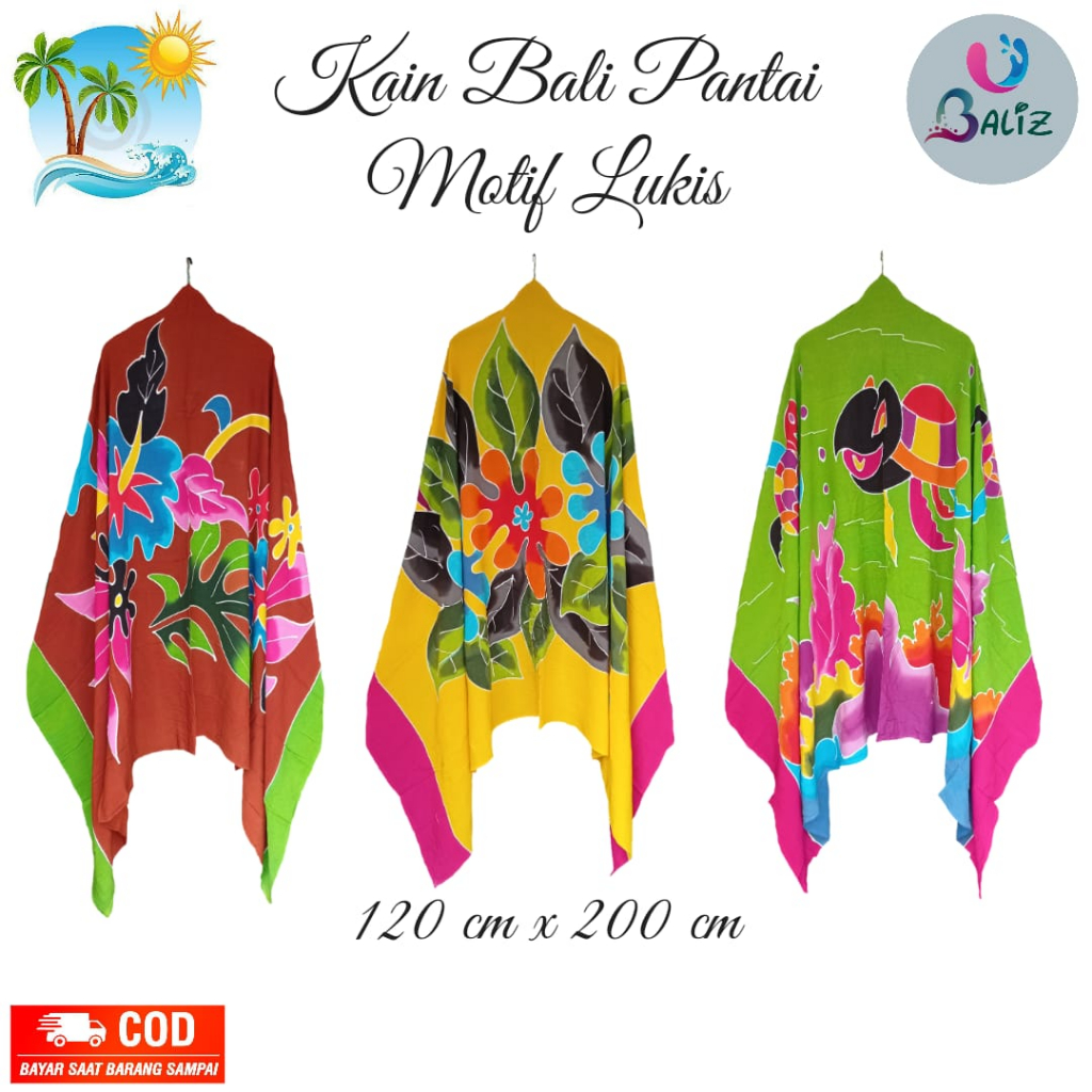 Grosiran 20 pcs kain pantai Lukis Jumbo - kain pantai bali - kain bali - kain pantai - sarung pantai