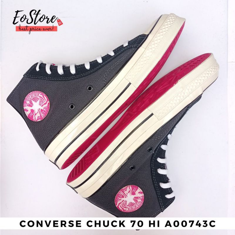 Converse Chuck 70 Hi A00743C Dark Smoke Grey/Black/Prime Pink