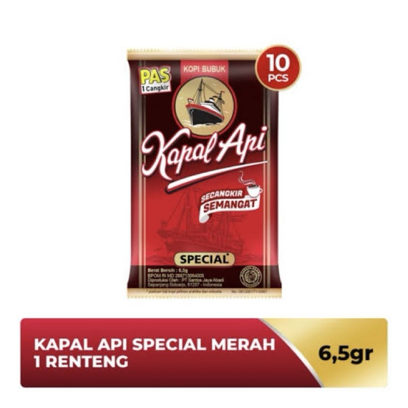 

KAPAL API SPESIAL 6 GRAM / KAPAL API MINI 1 RENTENG isi 10 bungkus