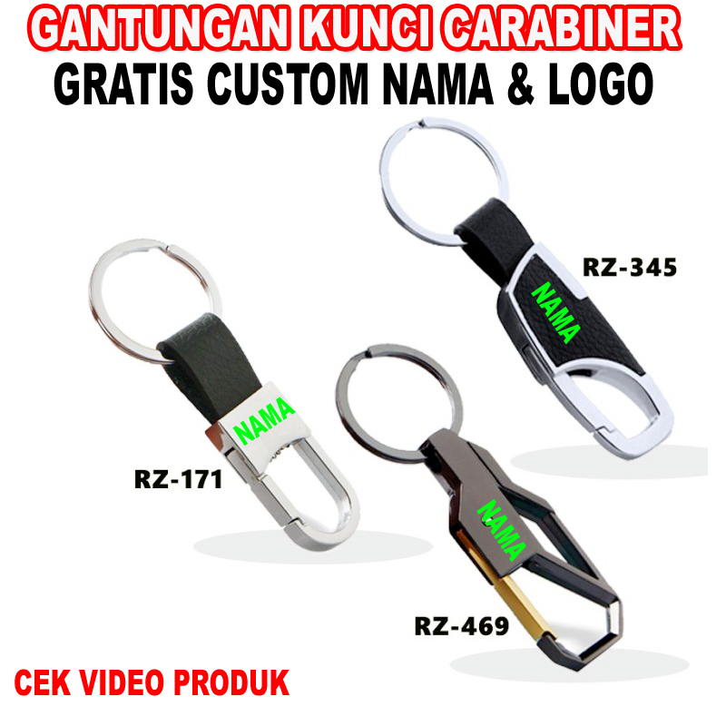 Gantungan Kunci Carabiner, Gantungan kunci mobil/motor, gantungan kunci custom logo nama