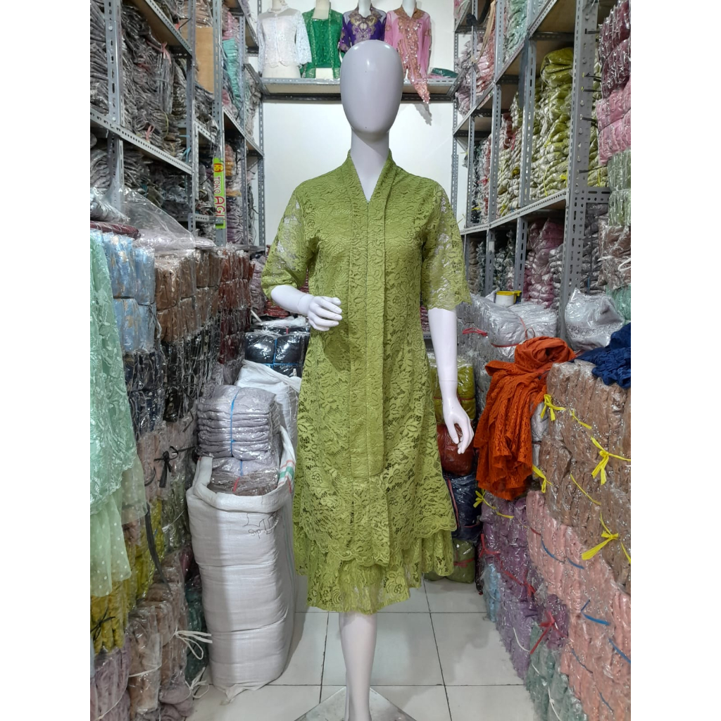 Dress Natal Brukat Modern 2023 Baju Natal Wanita Dress Brokat