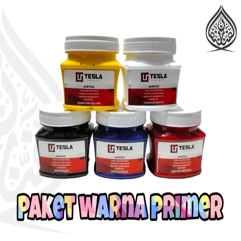 

Paket warna dasar Tesla Paints 125ml (5warna) Acrylic Paints - Cat Akrilik - Tesla Paint - cat acrylic